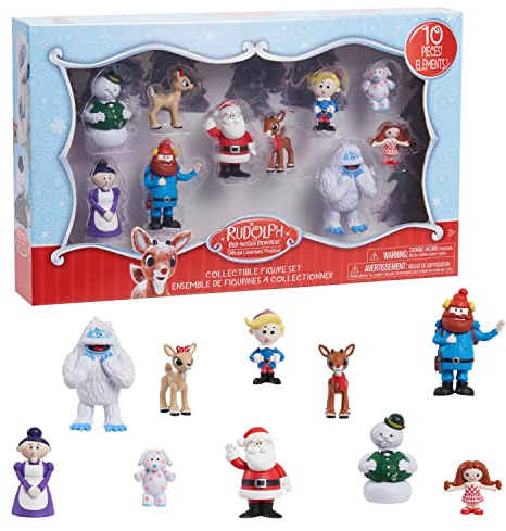 Just Play Rudolph The Red-Nosed Reindeer® Figure Set, 10-Piece Figure Set, Kids Toys for Ages 3 Up