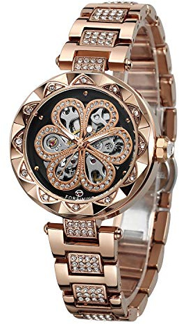 FORSINING - Montre Automatique Femme Rose Acier Inoxydable BA01