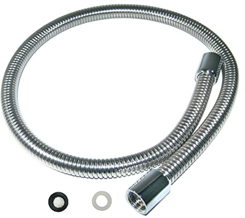 GOLDMAN SERVICE | Tubo flessibile flessibile in metallo rinforzato per lavello alberghiero. Ricambi per rubinetti spruzzatore cucina ristorante Filettatura 1/2, lunghezza 100 cm - 39 in