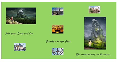 Hell-Grüne Tafel Folie MagnetTafel | Magnetische Tafelfolie | für Kreidestifte | beschreibbar, abwischbar, magnetisch, selbstklebend | Magnetfolie | inkl. Kreidestift + 10 Magnete (120x60cm)