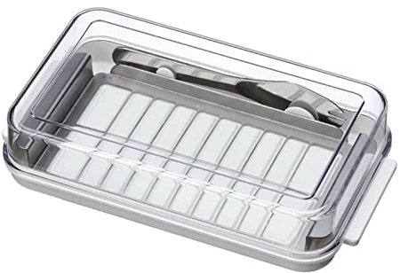 Liudan Beurrier Coupe-Beurre d'inox et étui Cuisine Boîte de Beurre Cuisine de Coupe avec Couteau et Couvercle Conteneur Conteneur Stanking Dargent-Cheese Gardien Boite à Beurre