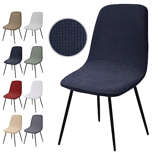 Stuhlhussen 2er Set, Stretch Stuhlbezug Jacquard Esszimmerstühlhussen Universal Stuhlhussen Abnehmbarer Waschbarer Stuhlabdeckung für Esszimmer,Hotel,Bankett,Hochzeit,Partys Deko(Y-Dunkelgrau,2er Set)