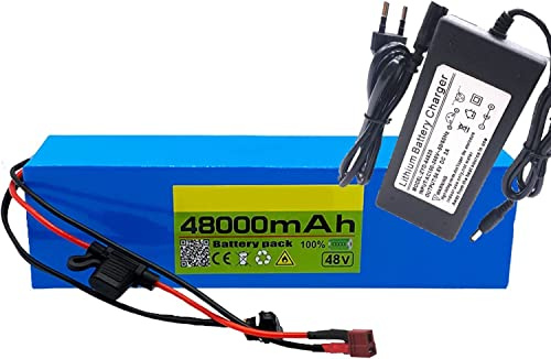 Paquete De Batería De Iones De Litio 48V 48AH E-Bike Batería Impermeable PVC 13S3P Batería De Alta Potencia Para Bicicleta Eléctrica Scooter Carritos De Golf Eléctricos 48V 48AH,XT60 plug