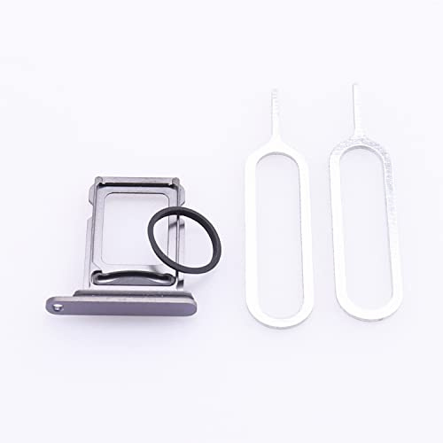 SIM-Kartenfach für iPhone 14 Pro/14 Pro Max Slot Halter Ersatz, (Dual Card Version) mit wasserdichtem Gummidichtungsring + SIM-Kartenfach offener Auswurfstift, Violett