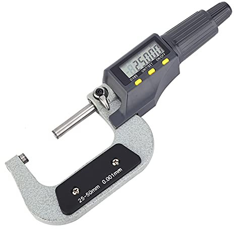 Micrometro Digitale da 0,001 Mm, Micrometro Elettronico, Micrometro Esterno, Micrometro Digimatic (25-50 mm)