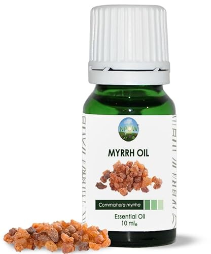 NPOW Myrrh Essential Oils - Essentials Oil for Glowing Skin for Massage, Pure Essential Oils for Hair, 100% Pure Myrrh Oil for Skin, Massage - 10ml