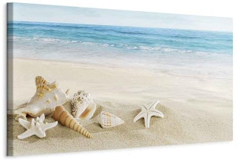 B&D XXL - Akustikbild Meer Strand Bilder Akustikschaum Hochleistungsschallabsorber Schallschutz Leinwand 1 tlg Wandbild Raumakustik Schalldämmung Natur c-B-0529-b-a