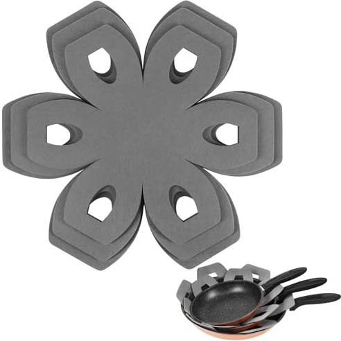 BYKITCHEN Felt Pan Protectors for Stacking, Gray, 6 Count