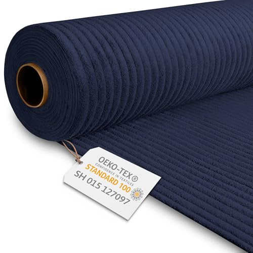 DreamRoots Cordstoff Meterware, Breitcord, Blueberry Pie, Laufmeter | Polsterstoff, Möbelstoff, 380 g/m², 140 cm breit, Stoff zum Beziehen, für Möbel & DIY, weich