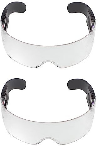 2x Luminous Glasses Electronic Visors Glasses Light Up Glasses Props For Festival Bar Party Performance Children Adult Club Glasses For Men Women