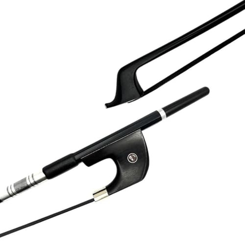 Geigenbogen-Instrumentenzubehör 1 Stücke Neue Aufrecht Kontrabass Bogen Schwarz Carbon Fiber Stick Ebenholz Frosch(1-2 black)