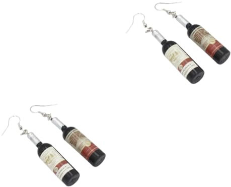 OATIPHO 2pairs Wine Bottle Shaped Ear Hooks Elegant Ear Dangle Fashion for Women Black
