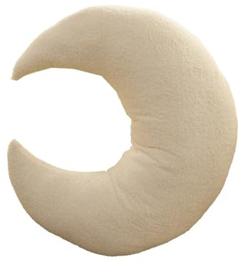 Kuschelkissen Kinder Mondkissen, Weiches Dekoratives Kinderkissen für das Zimmer, Mondform Zierkissen Sofakissen, Plüsch Kissen Dekokissen für Kinderzimmer Schlafzimmer Deko (Weiß)