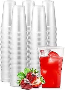Generico 500 Bicchieri in plastica 300 cc, altissima qualità, ideale per Acqua, Birra, Bevande, Cocktail, MilkShake, Frullati, plastica trasparente di altissima qualità, 10 confezioni da 50 pezzi