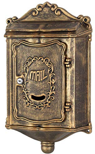 Wandmontierte Briefkästen, Briefkasten, Vintage-Briefkasten, Wandmontierter Briefkasten - Vintage-Briefkasten aus Gusseisen für Privathaushalte - Robuster, wetterfester Briefkasten / 20 x 12