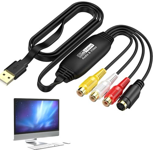Maple Plentiful Convertitore Da Vhs A Digitale Scheda Acquisizione Video Usb 2.0 Scheda Acquisizione Audio Video Per Windows Xp/Vista/Win 11/10/7/8/8.1 E Mac