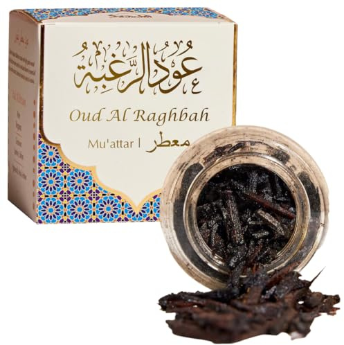Oud Al Raghbah Muattar Bakhoor by Dukhni | Aromatic Bakhour Oud Wood Chips | 40g Oud Chips | Earthy Agarwood Incense | Use on charcoal,candle or electric bakhoor burner | Muslim Gifts for Women & Men