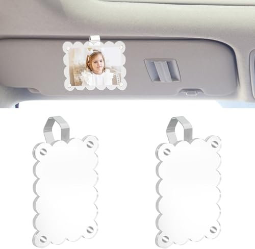 2 soportes magnéticos personalizados para fotos de acrílico para parasoles para coche, 9 x 6 cm