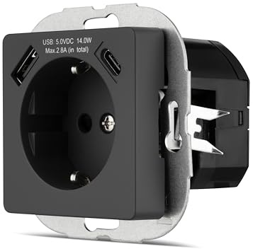 REV Schalterserie NOVA - Kombi USB Steckdose (USB A & C), anthrazit