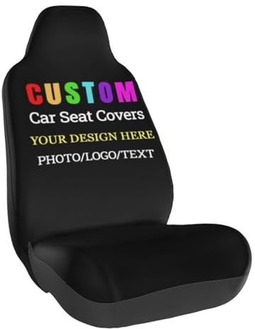 Personalised Car Seat Covers, Customisable Front Seat Protectors | Stretchable,for Cars, Vehicles, SUVs & Vans With Your Photo Text Logo Color