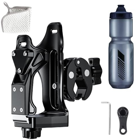 Porte Bidon Vélo, Porte Gobelet de Moto, pour Bouteilles 53mm à 90mm Diamètre, Support Gourde Velo, sans BPA Gourde Velo pour Vélos Electriques Motocycles Bicyclettes Poussettes VTT, 360° Montage
