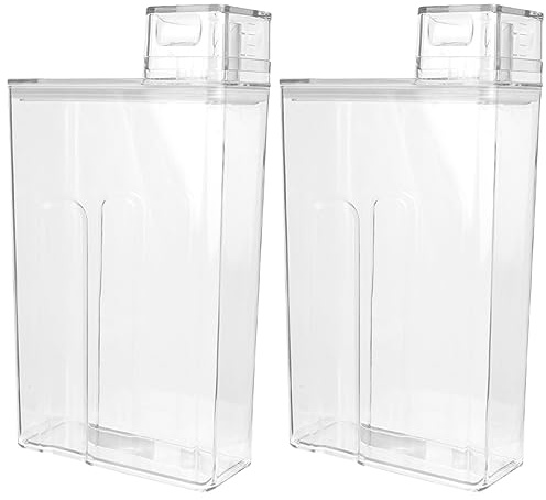 YOSADIER Contenedor de Detergente de Lavandería Reutilizable y Hermético de Pet Capacidad para 2 Botellas, Adecuado para Almacenamiento Organizado en Cocina o Baño