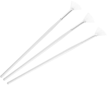 Pennello Maschera a Ventaglio Manico lungo Bianco 3 Pezzi