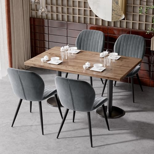 Hawthyhome Esszimmerstühle 4er Set Ergonomischer Stuhl Anthrazitgrau | Stühle Esszimmer,Polsterstuhl mit Wasserdichtes Material & Metallbeine,Küchenstuhl für Esszimmer,Wohnzimmer,Balkon,Büro