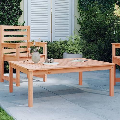 HaoChrymec Gartentisch mit Massivholz Douglasie, Stabile Tischplatte, Ideal für Garten und Terrasse, Balkon Tisch, Beistelltisch Outdoor, Loungetisch Garten, 121 x 82,5 x 45 cm
