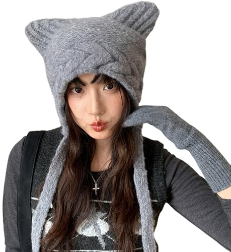 Gorro de punto grueso para niños, para escalada, esquí, deportes, sombreros de gran tamaño, sombrero tradicional de invierno para exteriores, gris, Talla única