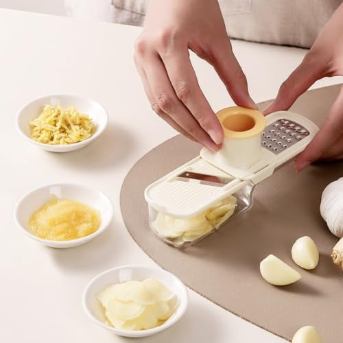 Mini cortador de ajo con recipiente integrado para cortar ajo y verduras, y herramienta de cocina ligera para la preparación diaria de alimentos (verde)