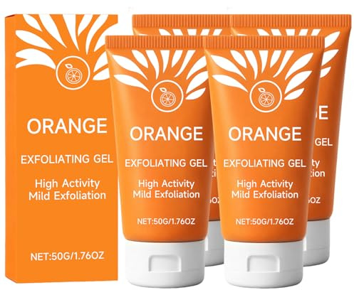 Gel exfoliante naranja para rostro y cuerpo, gel exfoliante de enzimas naranjas, geles exfoliantes de limpieza profunda para la cara y el cuerpo, exfoliante facial hidratante, geles exfoliantes