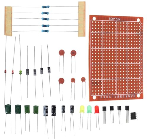 IWOWHERO Kit D’apprentissage Soudure Électronique pour Débutants Plaque à Souder Modulaire en Plastique, Ensemble Composants Électriques pour Formation Pratique, 1 Kit Complet pour Atelier