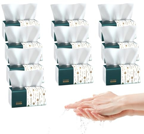 Cosmetic Tissue - 4 Ply Multi-Purpose Soft Paper Toilet Paper - White Paper Napkins for Face and Nose, Kitchen, Bathroom, Home, Car, Travel, Classroom, Dorm and Living Room