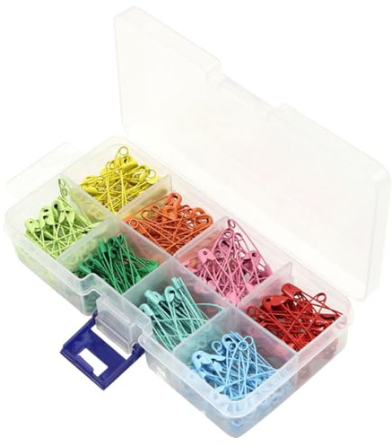 WESIEVYA 240 Clips de Alfiler de Seguridad Metálicos de Colores, Mini Imperdibles Pequeños para Manualidades Diy, 240 Piezas para Costura, Broches Caseros y Proyectos de Bricolaje