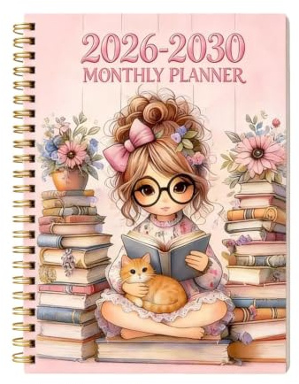 Agenda mensuel 2026-2030 Programme 5 Ans 60 Mois en Papier Épais | Calendrier, Carnet de Dates Scolaire, Journal pour la classe, le bureau, les voyages, école, les vacances, projets