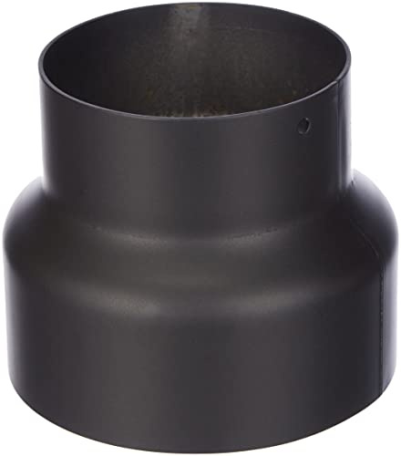 Kamino-Flam Réduction Conduit Raccordement - Tuyau de Cheminée Poêle en Acier Laqué Senotherm Résistant au Feu - Réduction 150 mm > 120 mm - Conforme à la Norme EN 1856-2, Noir