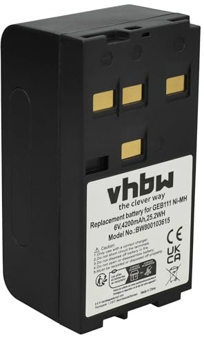 vhbw NI-MH Akku 4200mAh (6V) kompatibel mit Leica 400, 700, 800, DNA Instruments, DNA03/10, GPS500, GS50, GS50 GPS Ersatz für 667147, 667318, GEB111, GEB121.