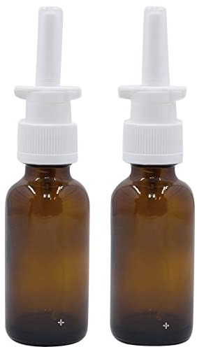 Snoot! Amber Nasal Glass Sprayer for Intranasal Insulin, Colloidal Silver and Saline Applications, 30ml (1oz) -dispenses .1 ml = 10 IU Empty 2-Pack