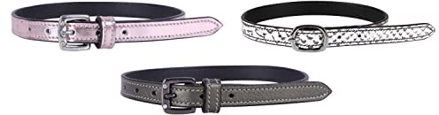 NETPROSHOP Sporenriemen aus Leder mit und ohne Steinchen (1 Paar) Auswahl, Auswahl:Snake Weiss