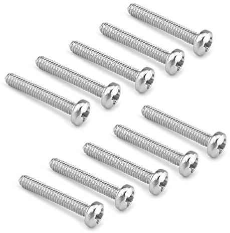 MroMax M2 x 12 mm Maschinenschrauben, Kreuzschlitzschraube, 304 Edelstahl, Silbergrau, 30 Stück
