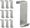 Relaxdays Türhaken, 10er Set, zum Einhängen, Kleiderhaken für Tür & Schrank, Haken für 2 cm Türfalz, Edelstahl, Silber, 10 Stück