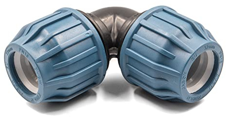 KNM Trade Bogen Klemmverbinder Trinkwasser UV-beständig 16 Bar Blau 40 mm | flexibel einsetzbar, presssicher, EPDM-NBR-Dichtung, PN16, Temperaturwechsel-resistent
