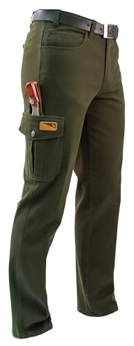La Chasse® Jagdhose Monza - Robuste Arbeitshose für Herren - Cargohose mit Stretch, Schmutz- & Wasserabweisend - Taktische Outdoorhose für Trekking & Wandern - Olivgrün Wanderhose Jägerhose von Oefele