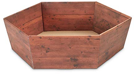 10 x PresentFill® Präsentkorb Holzdesign ohne Inhalt - Geschenkkorb aus umweltfreundlichen 100% Recycling Karton - groß sechseckig - Made in Germany für Weihnachten -Ostern- Hochzeit - Geschenke