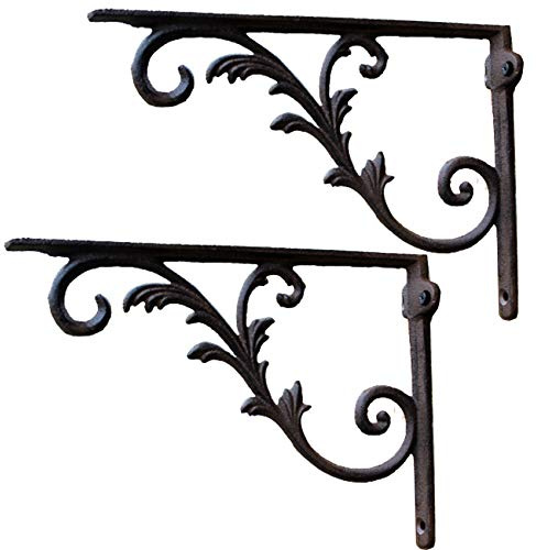 2pcs Nostalgische Wandhalterung Regalhalterung,Eisen Antik Rustikal,Regalbretter Regalwinkel,90 Grad Winkel Klammer Halterung,Wandregal Schweberegal Hängeregal