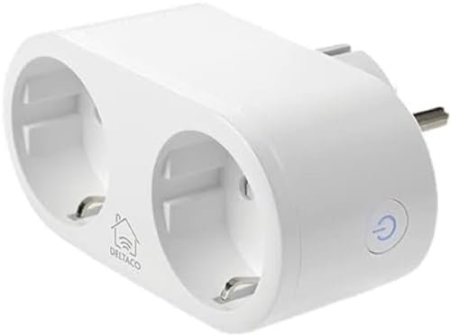 Deltaco Smart Home SH-P02E – Double Prise de Courant Wi-FI 2.4GHz 802.11b/g/n – Contrôle de l’énergie consommée - Blanche
