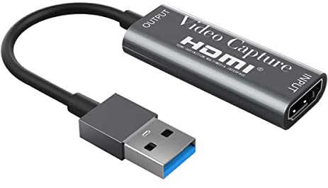 Schede di acquisizione video 4 K, HDMI scheda di acquisizione video USB 3.0 HD 1080p, per giochi, streaming, insegnamento,videoconferenza,trasmissione in diretta (grigio)
