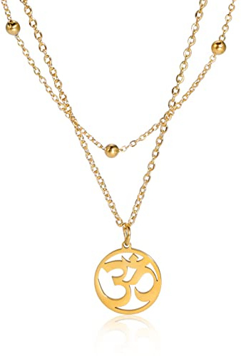 LIKGREAT Damen-Halskette, indischer Yoga-Anhänger, Om, Ohm, Sanskrit-Anhänger, Halsketten mit Hindu-Symbol, Schmuck für Frauen und Mädchen