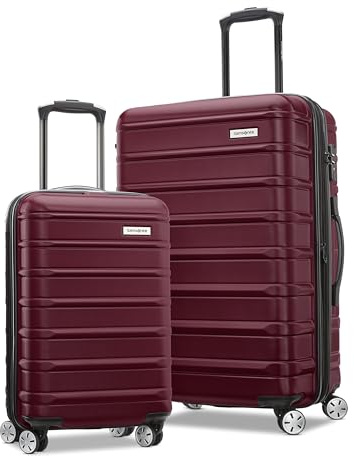 Samsonite Omni 2 Hardside Expandable Luggage with Spinner Wheels, 2-Piece Set (19/24), Nature Merlot